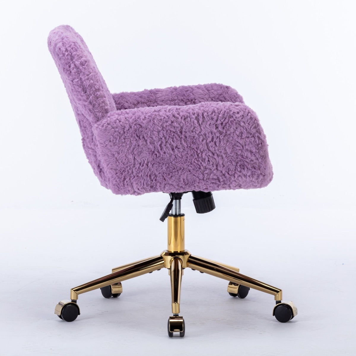 Artificial Rabbit Hair Office Chair with Metal Base - Swivel, Adjustable Height, photo 9 of 40