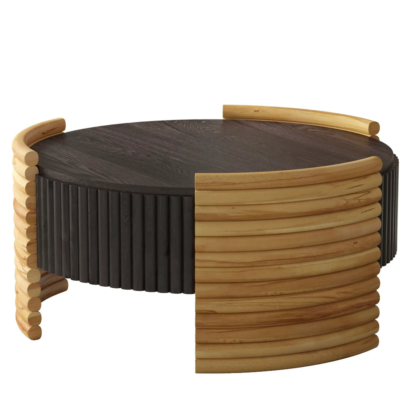 Modern Colorblocked Striped Coffee Table With Flip Top Storage by HouseOfZazla