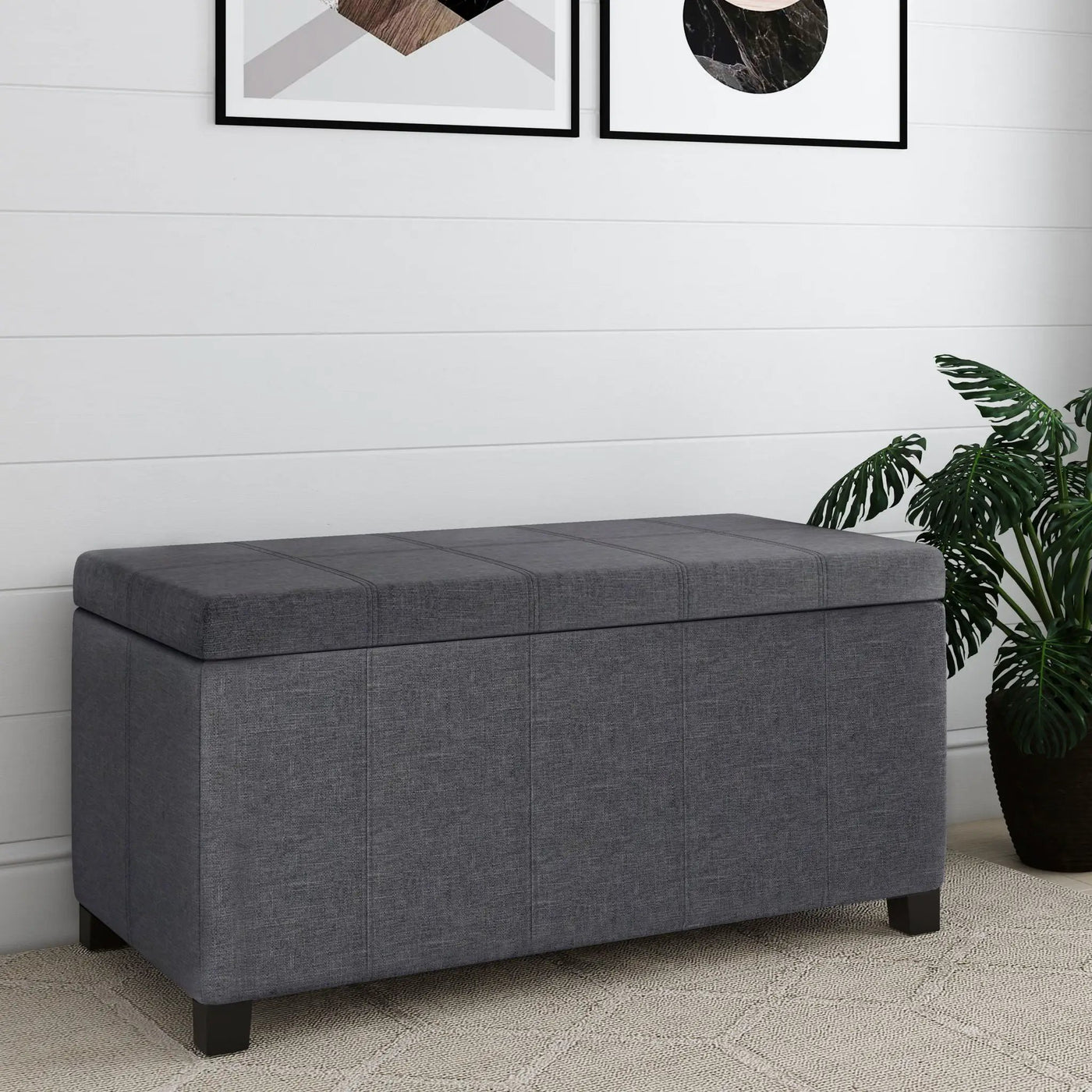 Dover - Upholstered Storage Ottoman Bench by HouseOfZazla