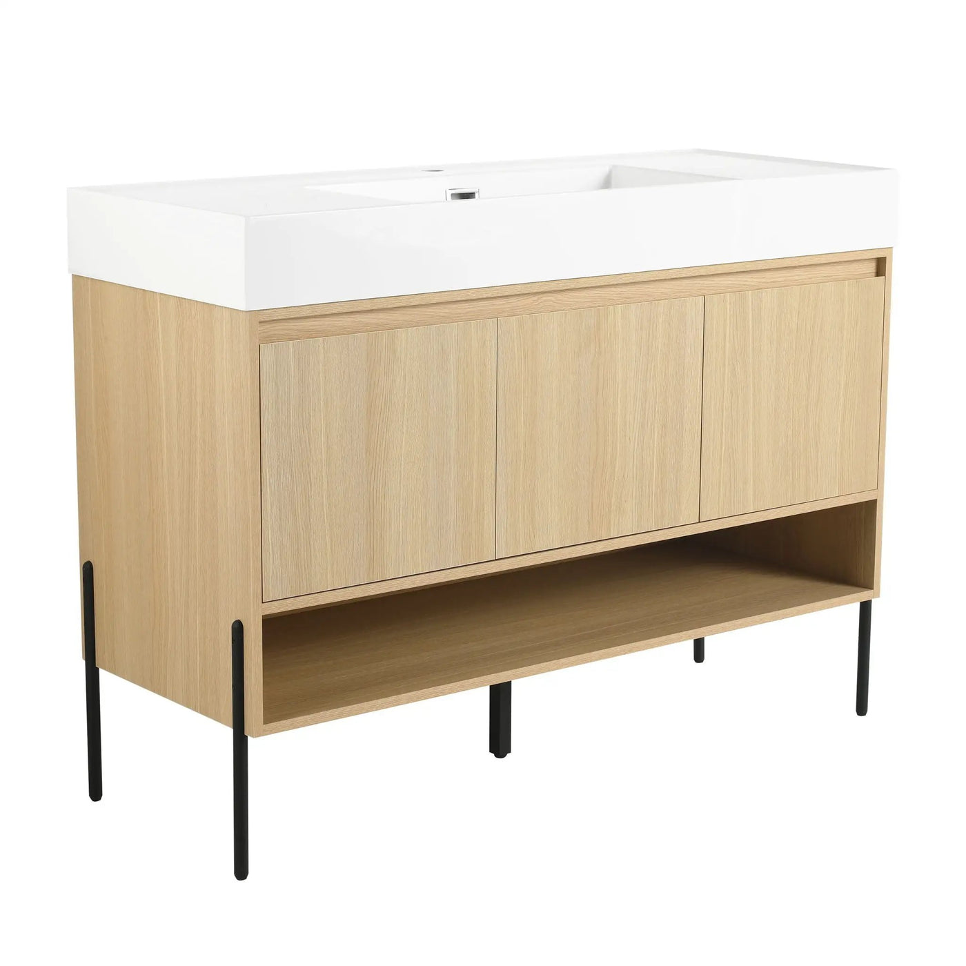 Modern Bathroom Vanity Combo With Single Resin Sink And Storage Cabinet by HouseOfZazla