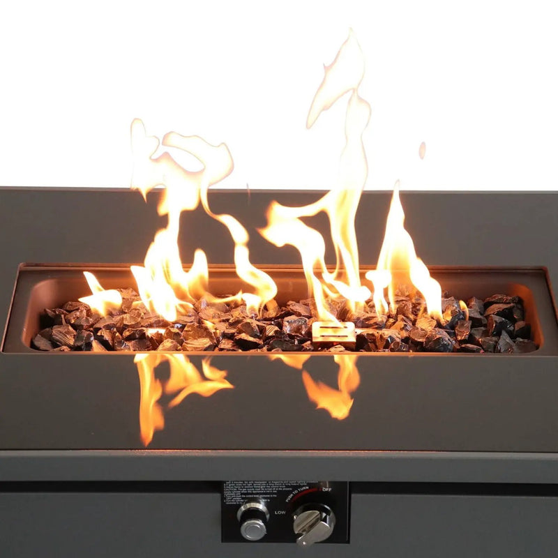 Outdoor Fire Pit Table With Lid - Dark Gray by HouseOfZazla