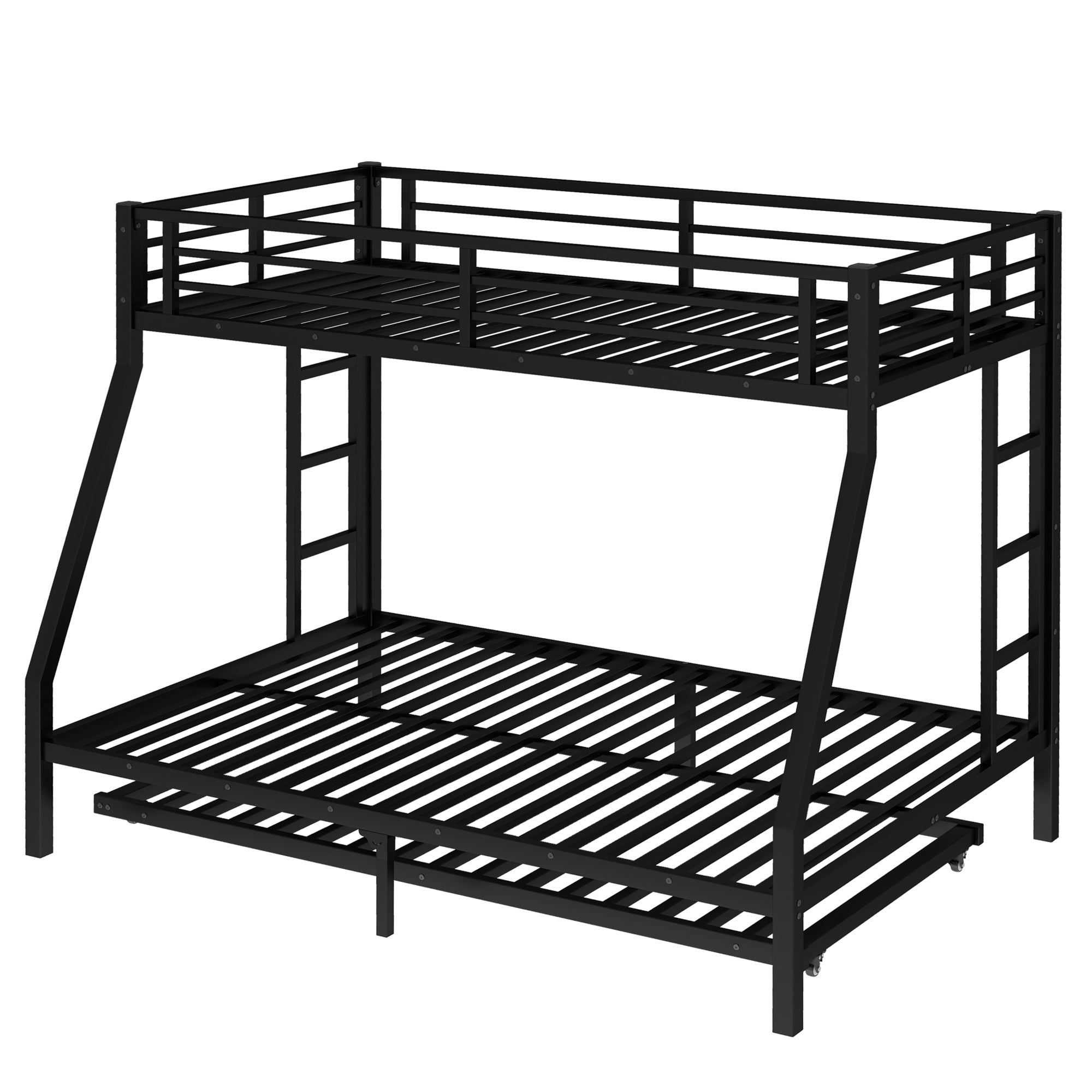 Twin Over Full Metal Bunk Bed with Twin Size Trundle by HouseOfZazla