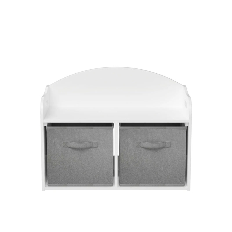 Toy Box Bench With Collapsible Drawers, Storage Cabinet Organizer - White by HouseOfZazla