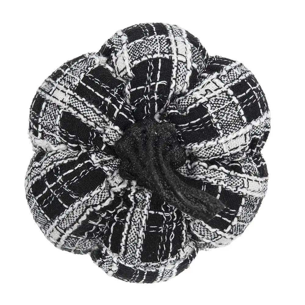 Light Plaid Pumpkin, For Holiday Halloween Decor - Black / White by Unique Piece Furniture