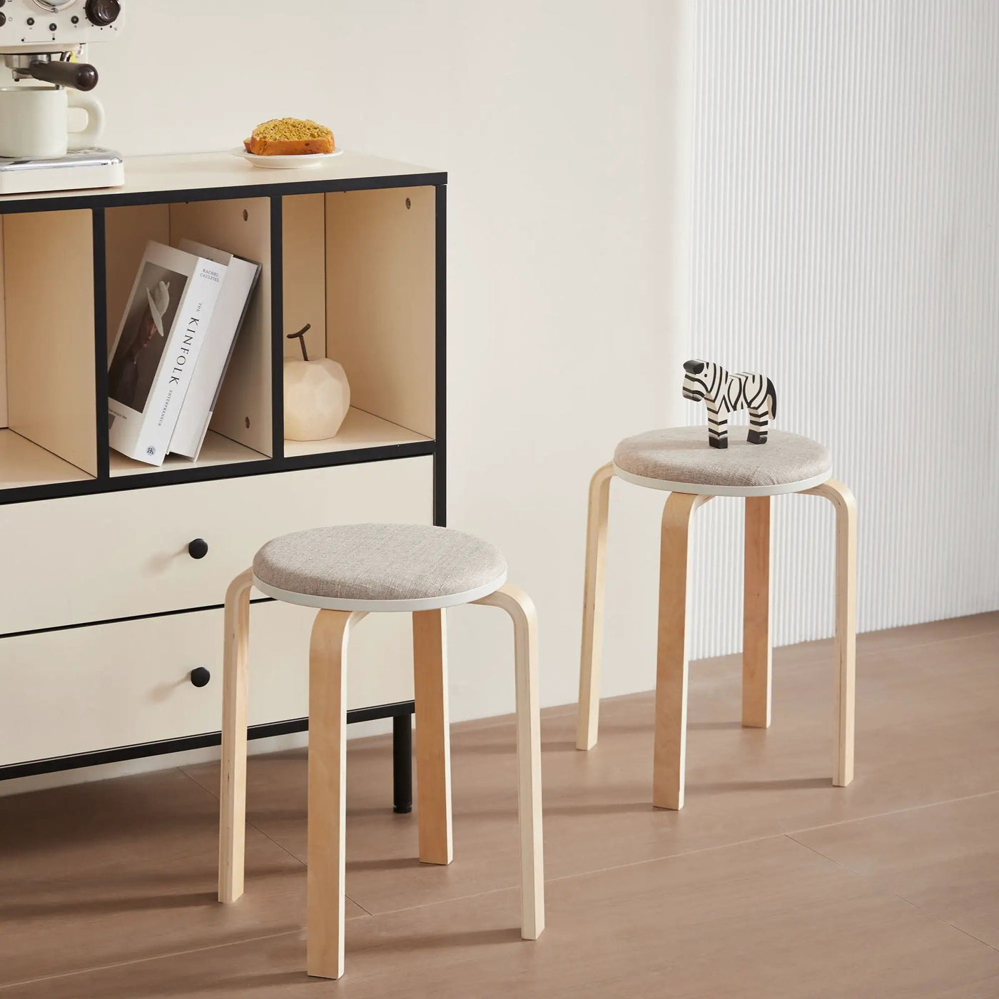 Stackable Round Backless Stools (Set of 4) by Unique Piece Furniture