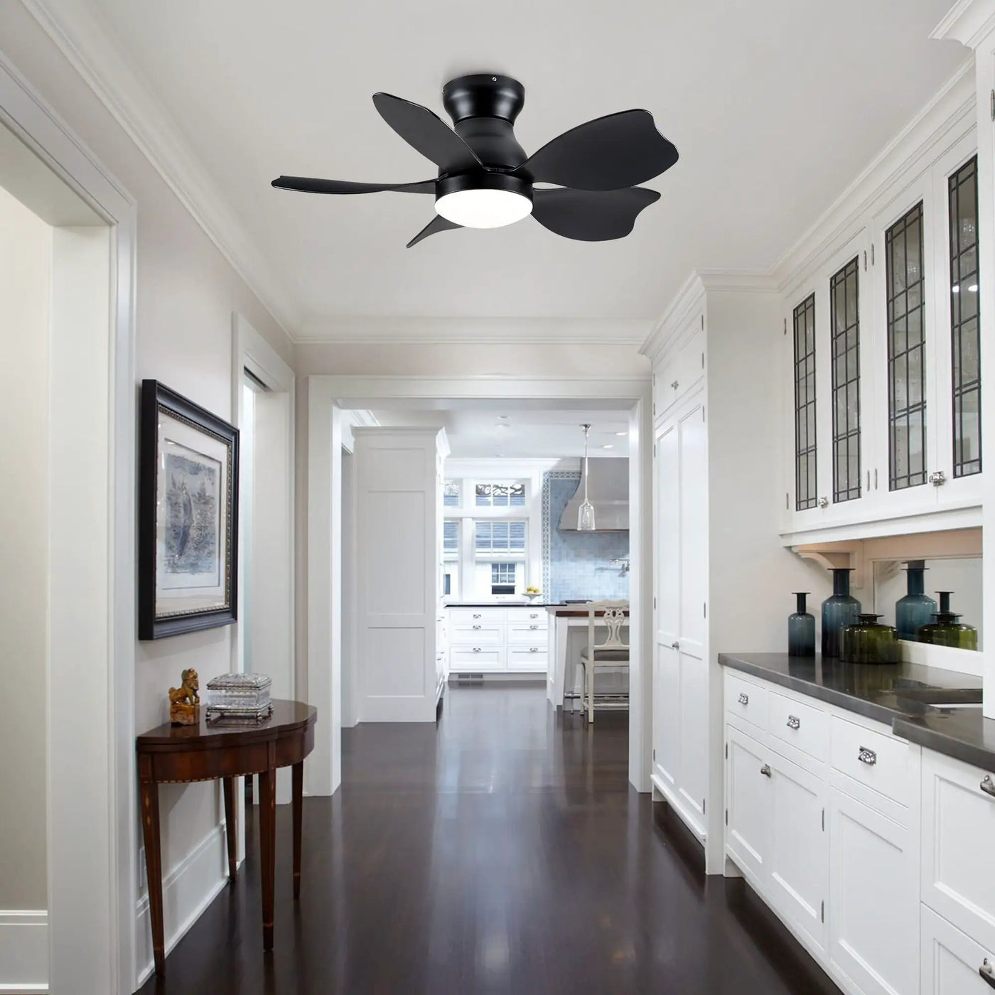Low Profile Flush Mount Ceiling Fan With Light by HouseOfZazla