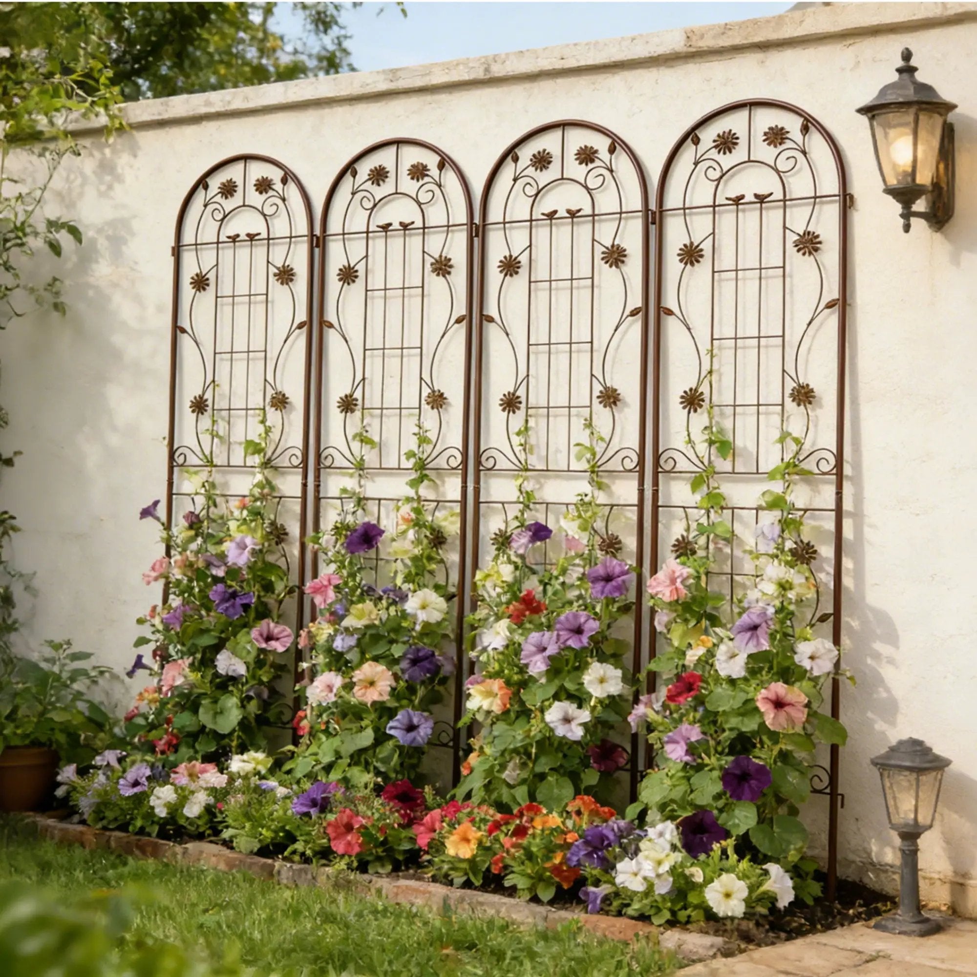 Metal Garden Trellis Rustproof Trellis For Climbing Plant Outdoor Flower Support by Unique Piece Furniture