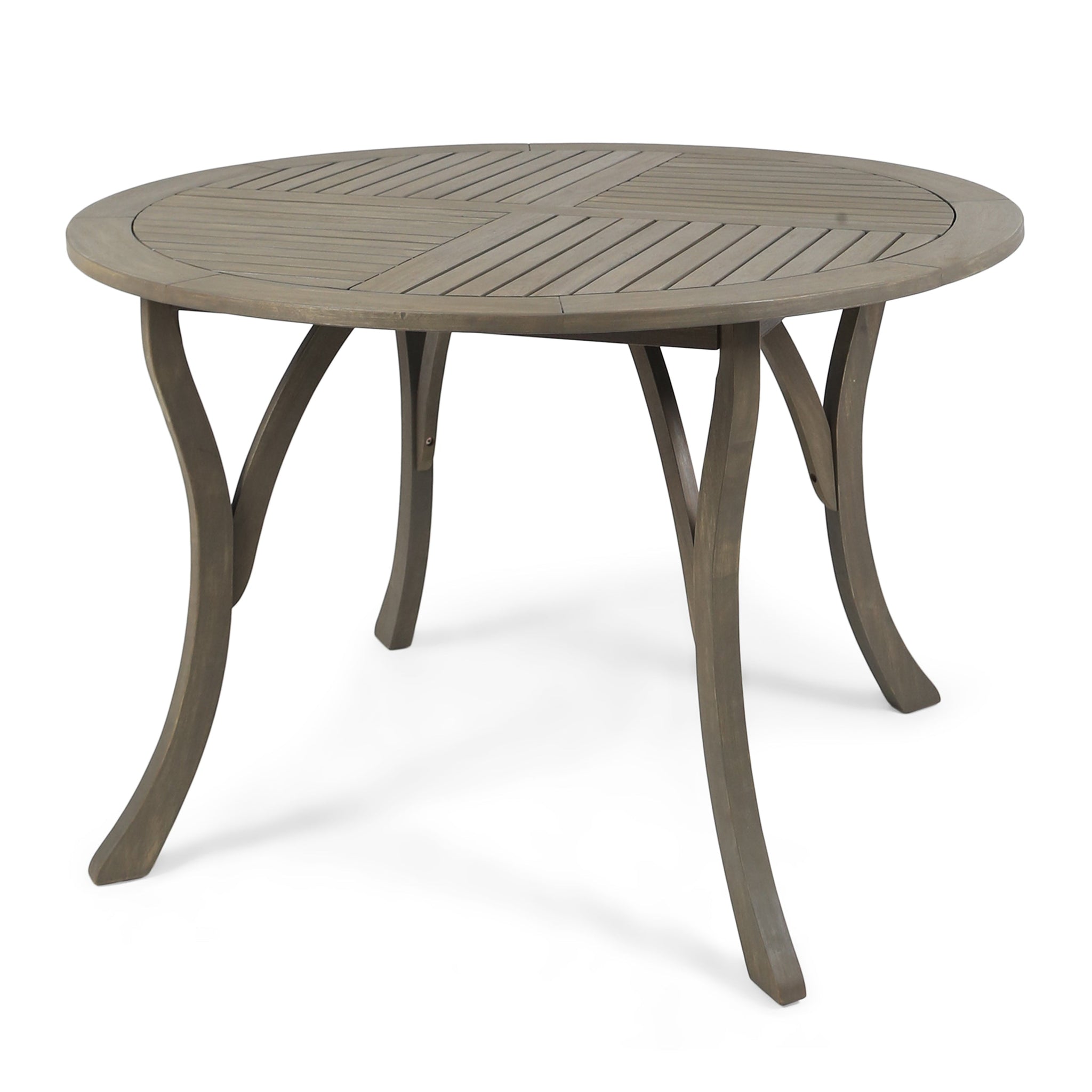 Outdoor Acacia Wood Round Dining Table with Curved Legs by HouseOfZazla