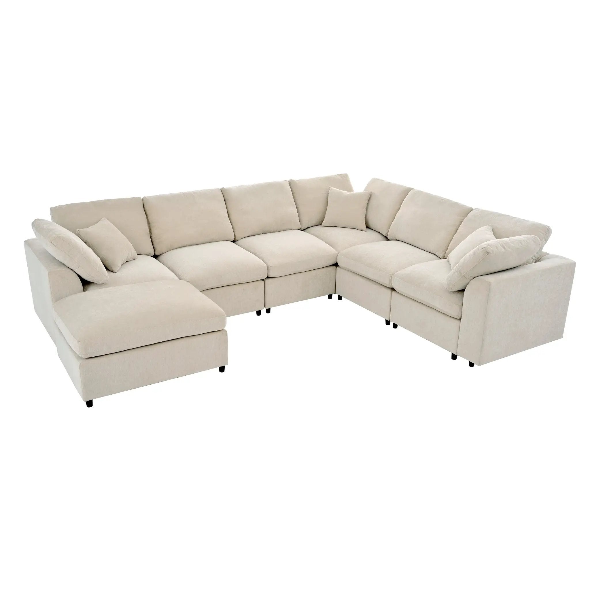 U_Style 120.8" Extra Large 7-Seater Modular Sectional Sofa by HouseOfZazla