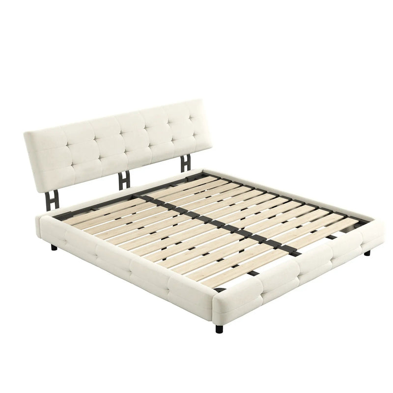 Tufted Headboard With Extra-Large Ultra-Soft Cloud Pillow Design by HouseOfZazla