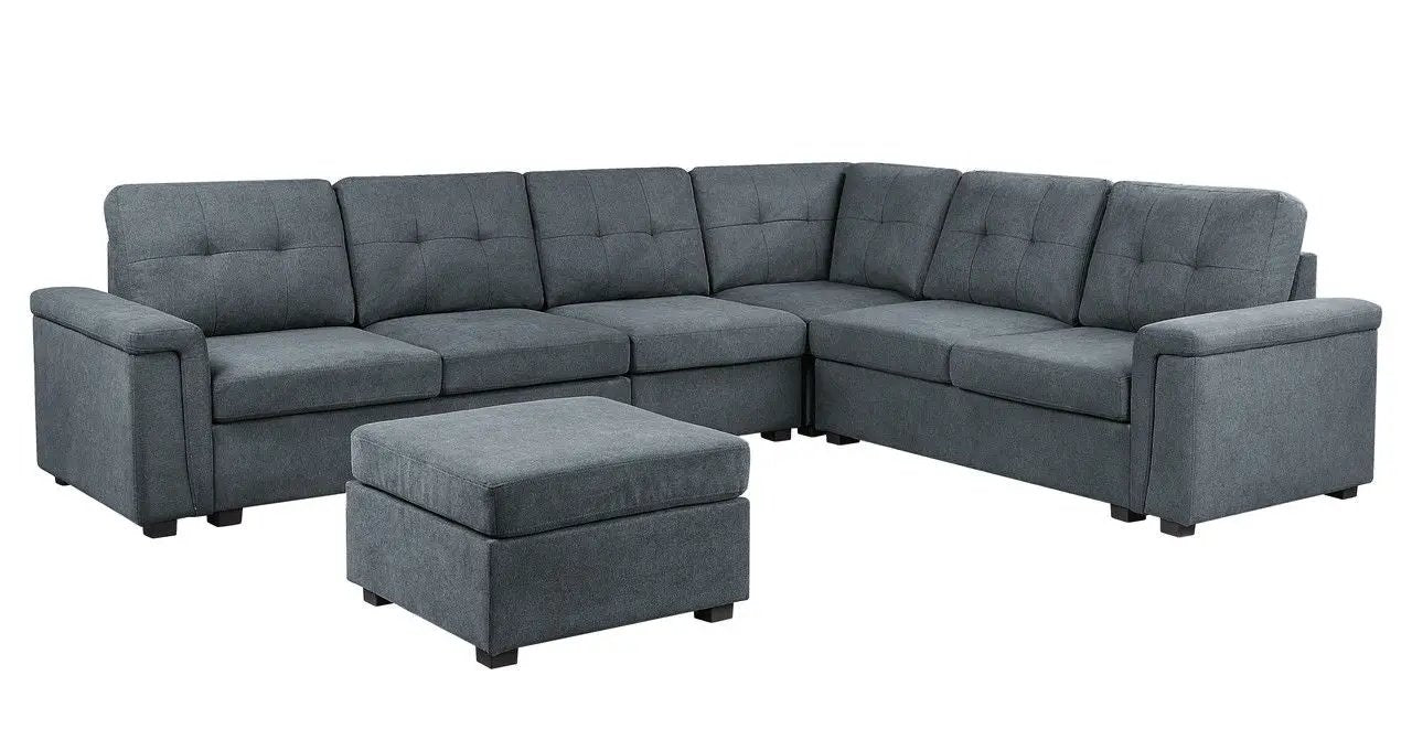 Isla - Fabric Sectional Sofa With Ottoman by HouseOfZazla