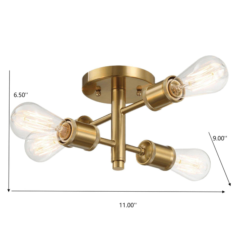 Ephemeral - 4 Lights Semi Flush Mount Ceiling Pendant, photo 2 of 7