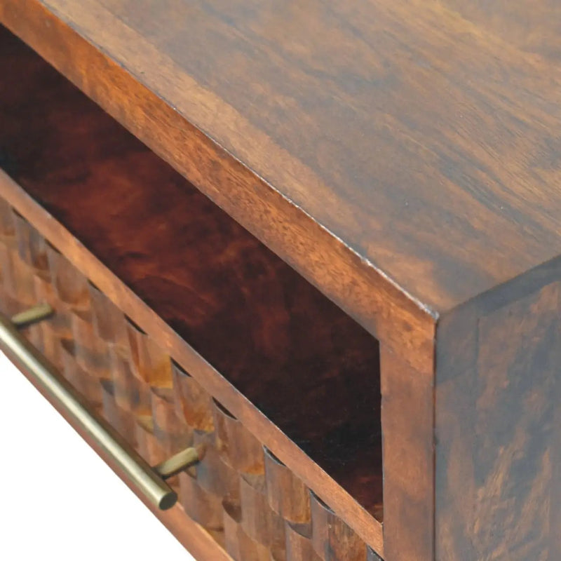 Solid Wood Cadiz Textured Bedside Table by HouseOfZazla