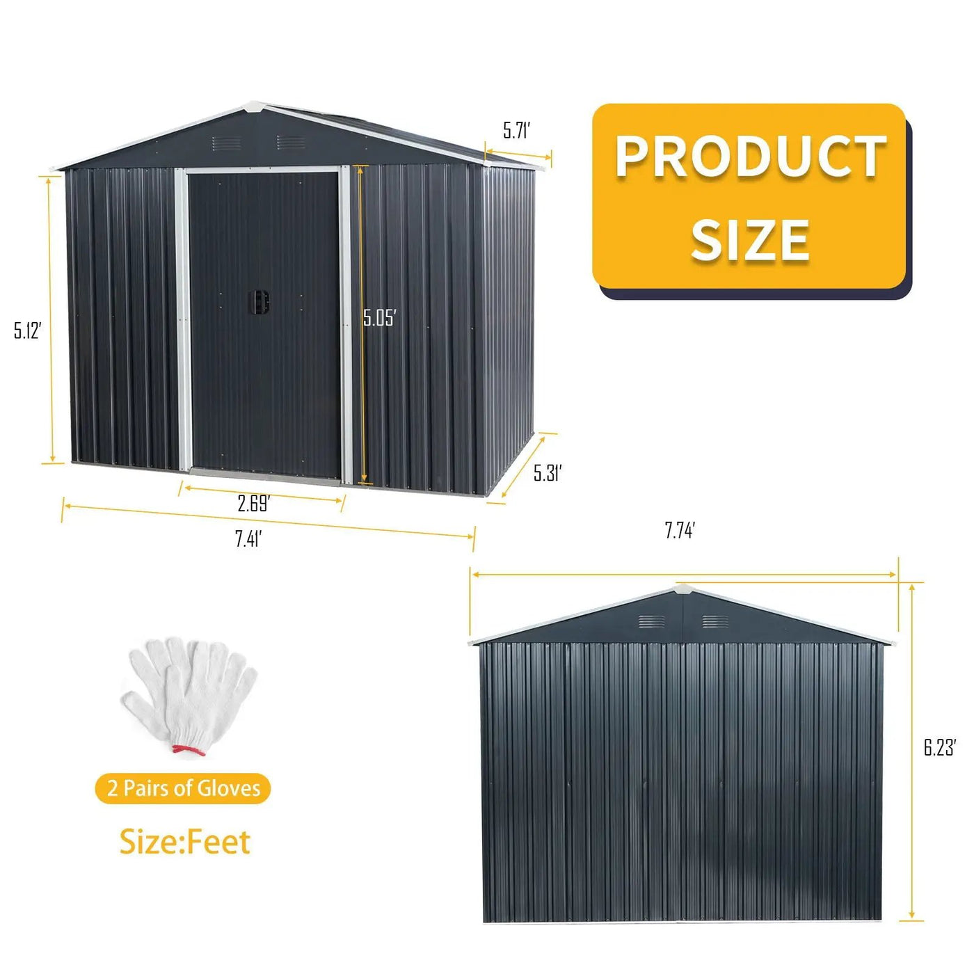 Outdoor Metal Storage Shed With Floor Base by HouseOfZazla