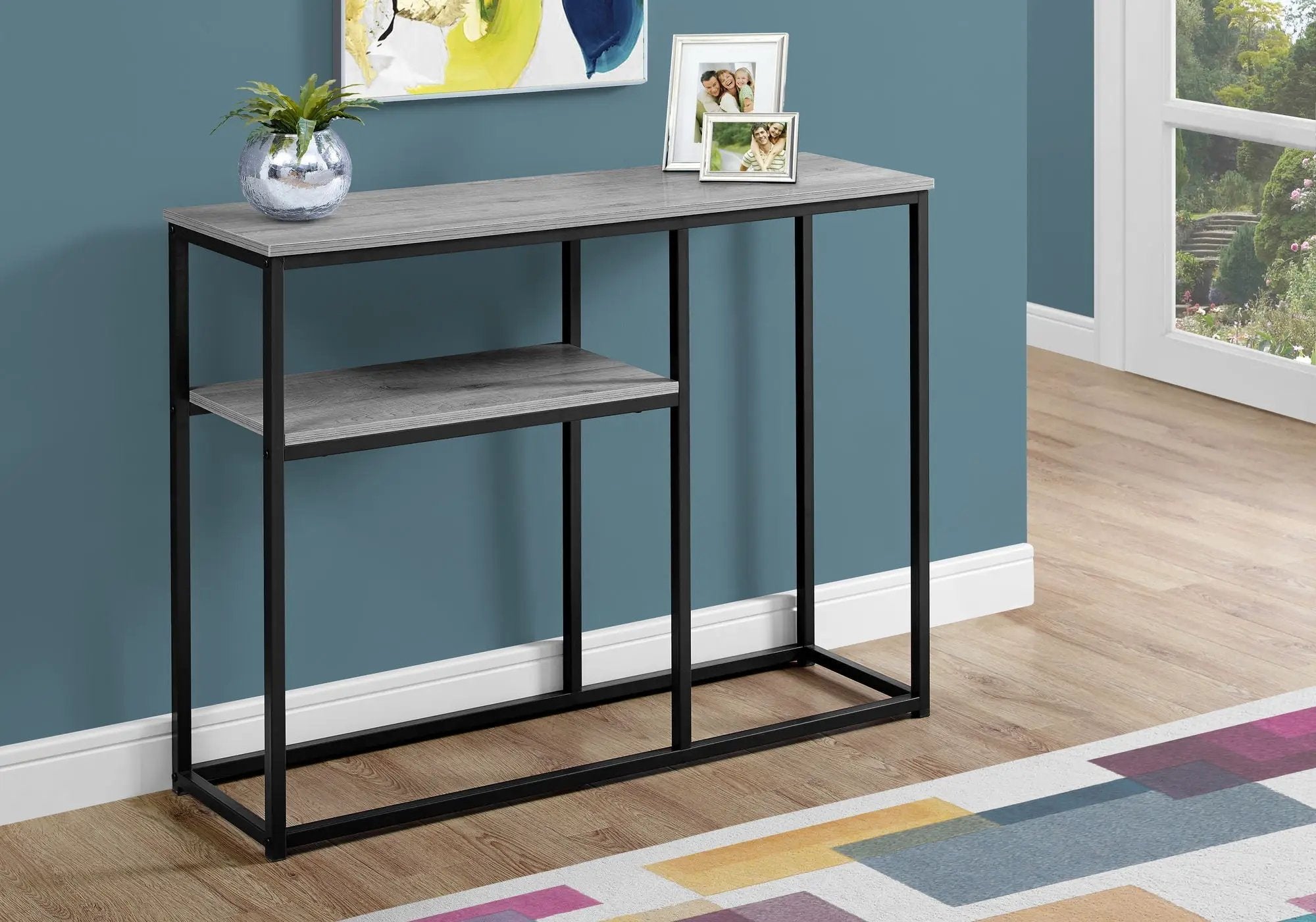 Accent Console Table For Entryway, Contemporary & Convenient Design - Gray by HouseOfZazla