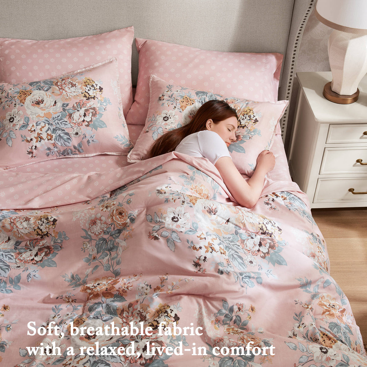 Cal King Floral Print 7-Piece Bedding Set with Comforter - Multi-Color, photo 7 of 10