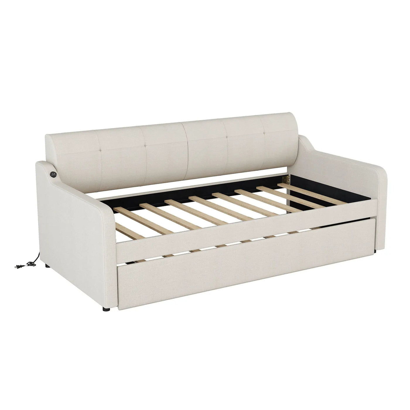 Upholstered Daybed With Trundle And USB Charging by HouseOfZazla