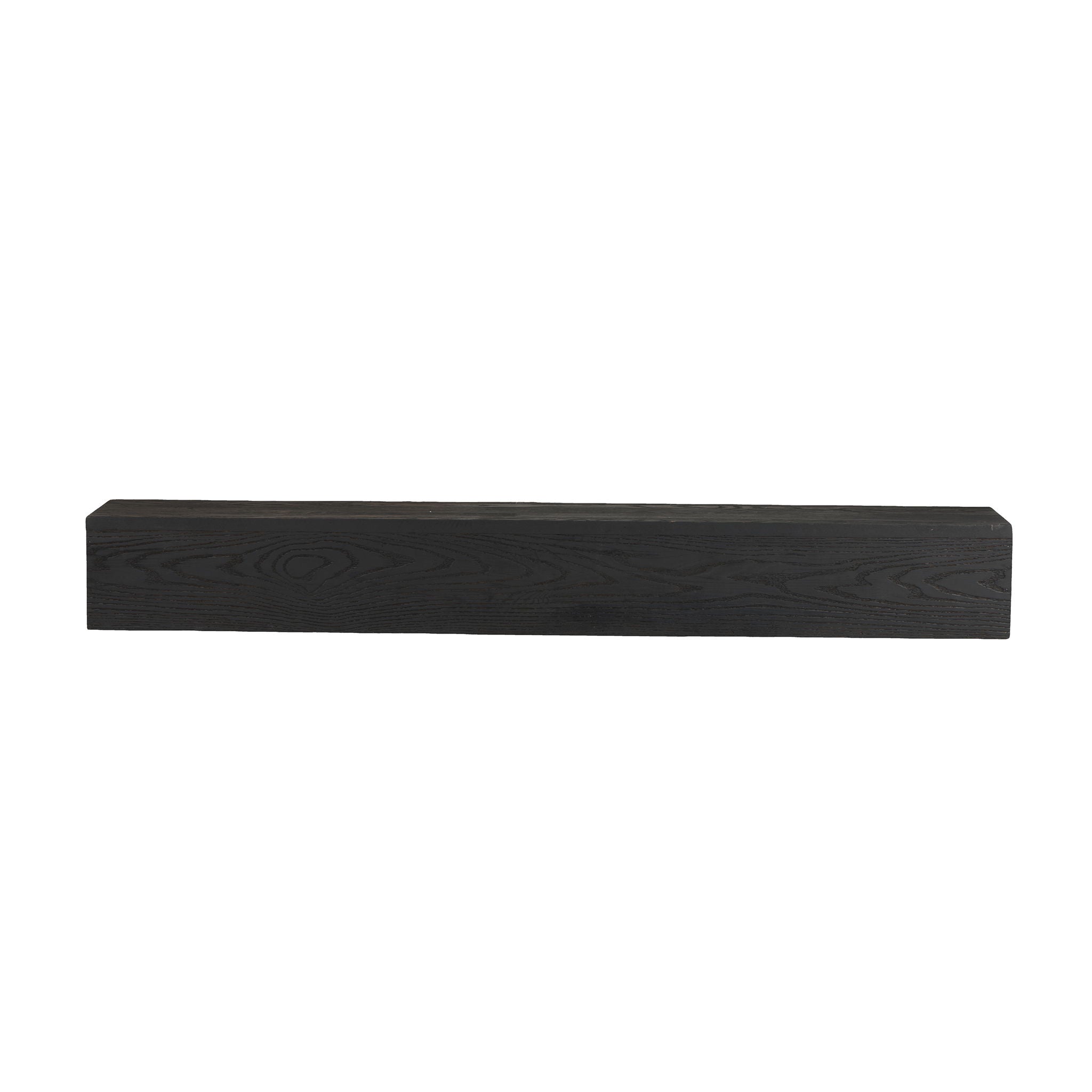 48'' Embossed Fireplace Mante, Wall Mounted Floating Shelf - Black by HouseOfZazla