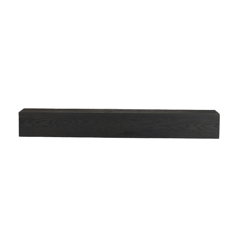 48'' Embossed Fireplace Mante, Wall Mounted Floating Shelf - Black by HouseOfZazla
