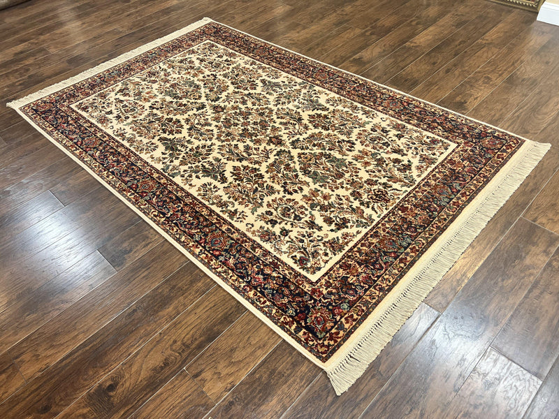 Karastan Rug 5.9 x 9, Ivory Sarouk #760, Wool Vintage Original Collection 700 Series by Jewel Rugs