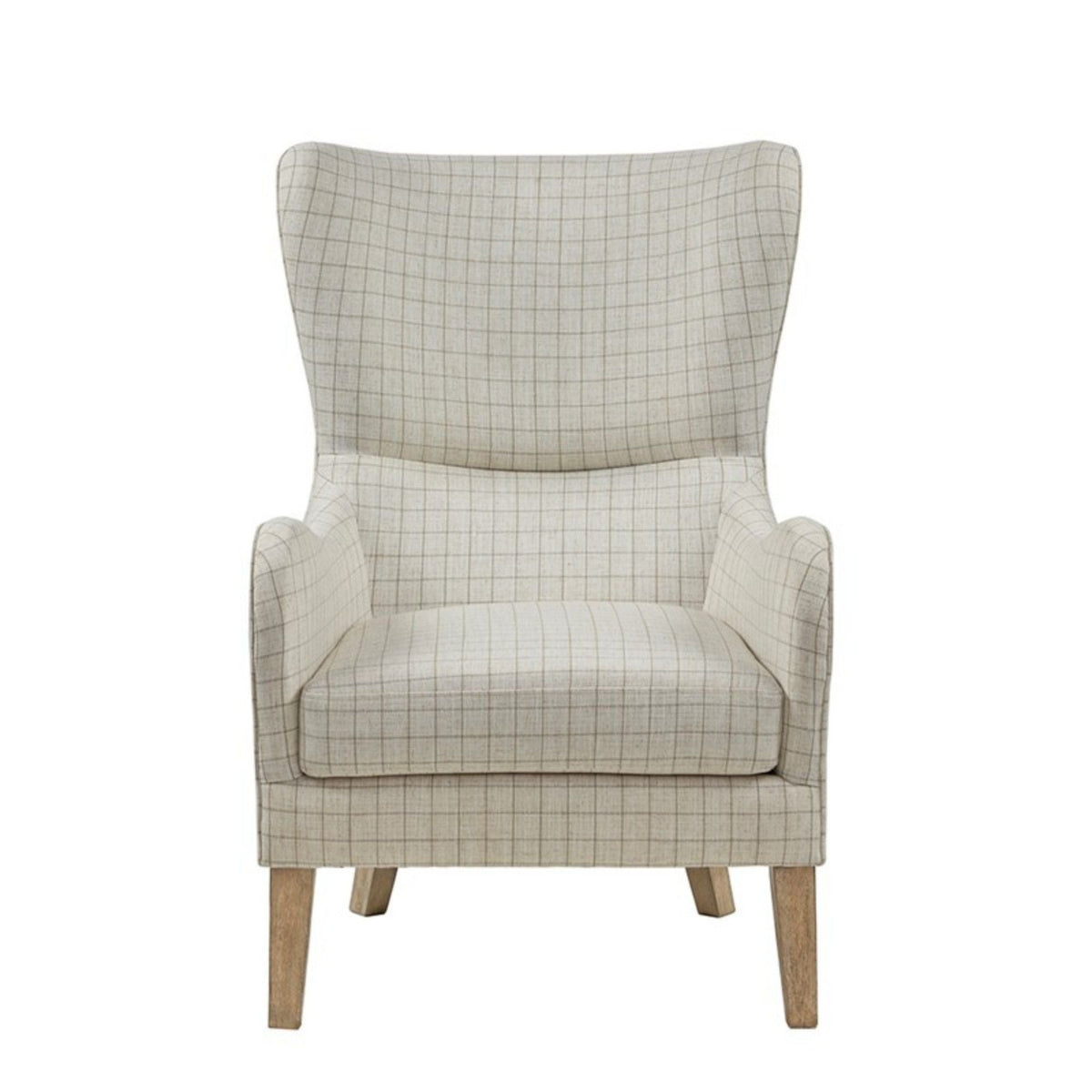 Arianna Swoop Wing Chair with High-Density Foam Comfort - Dark Gray, White, Beige, photo 2 of 19