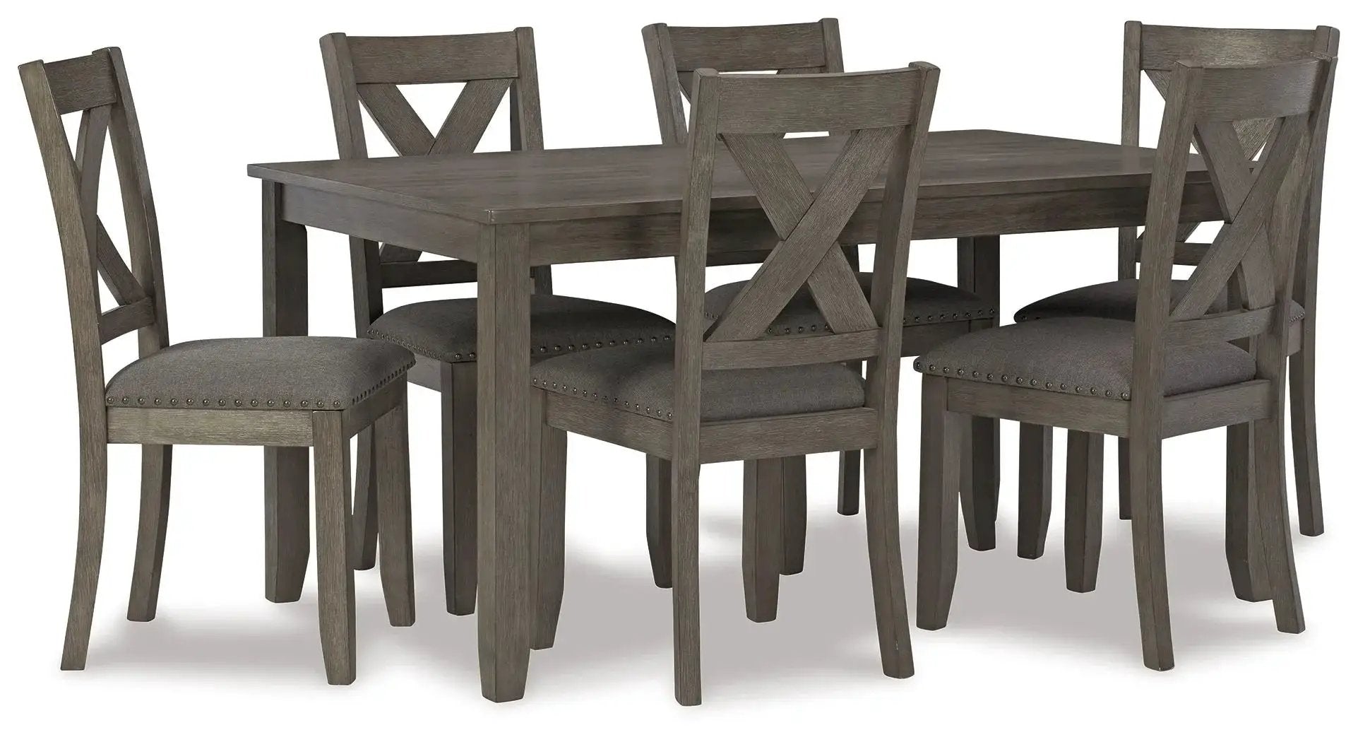 Caitbrook - RECT DRM Table Set (Set of 7) - Gray by Unique Piece Furniture