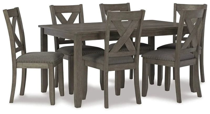 Caitbrook - RECT DRM Table Set (Set of 7) - Gray by Unique Piece Furniture