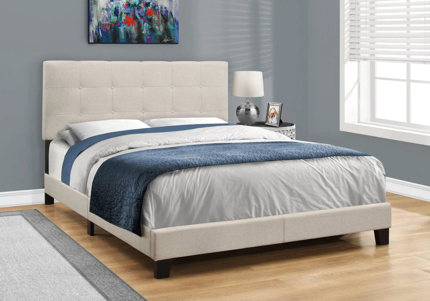 Transitional Upholstered Bed Frame by HouseOfZazla