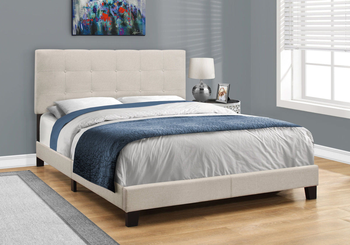 Transitional Upholstered Bed Frame with Tufted Fabric - Multiple Colors, photo 14 of 40