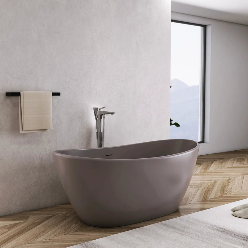 61 Inch Freestanding Solid Surface Soaking Bathtub by HouseOfZazla