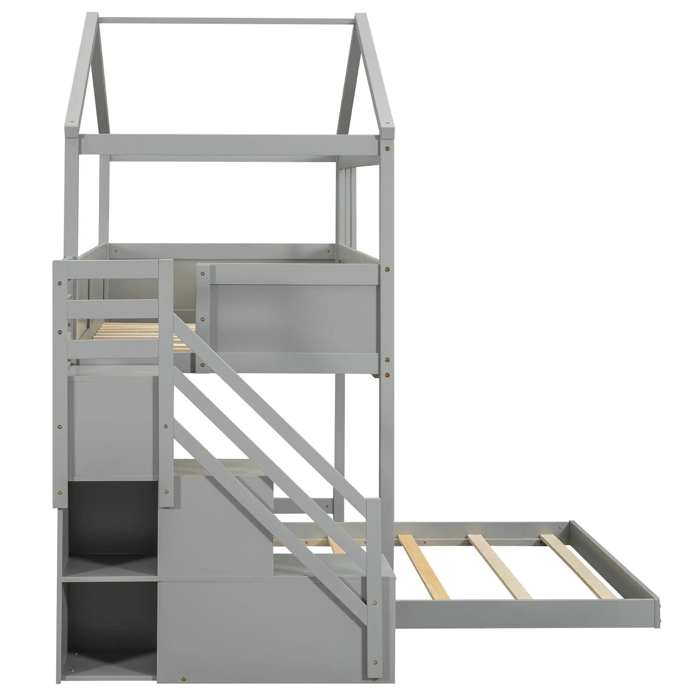 House Style Bunk Bed With Storage Staircase And board by HouseOfZazla
