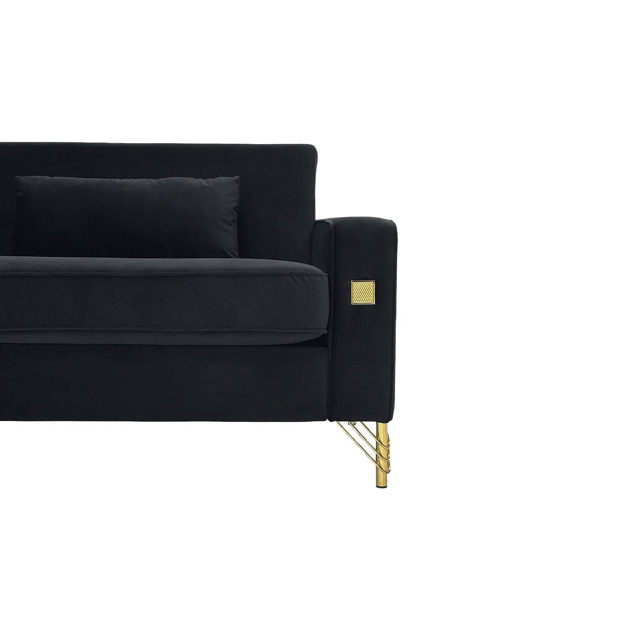 Black Velvet 2-Piece Sofa Set by HouseOfZazla