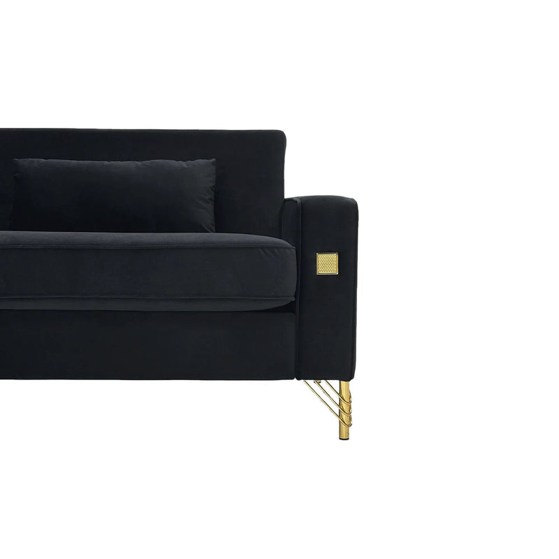 Black Velvet 2-Piece Sofa Set by HouseOfZazla