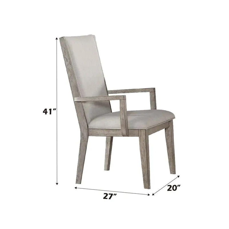 Rocky - Arm Chair (Set of 2) - Fabric & Gray Oak by Unique Piece Furniture