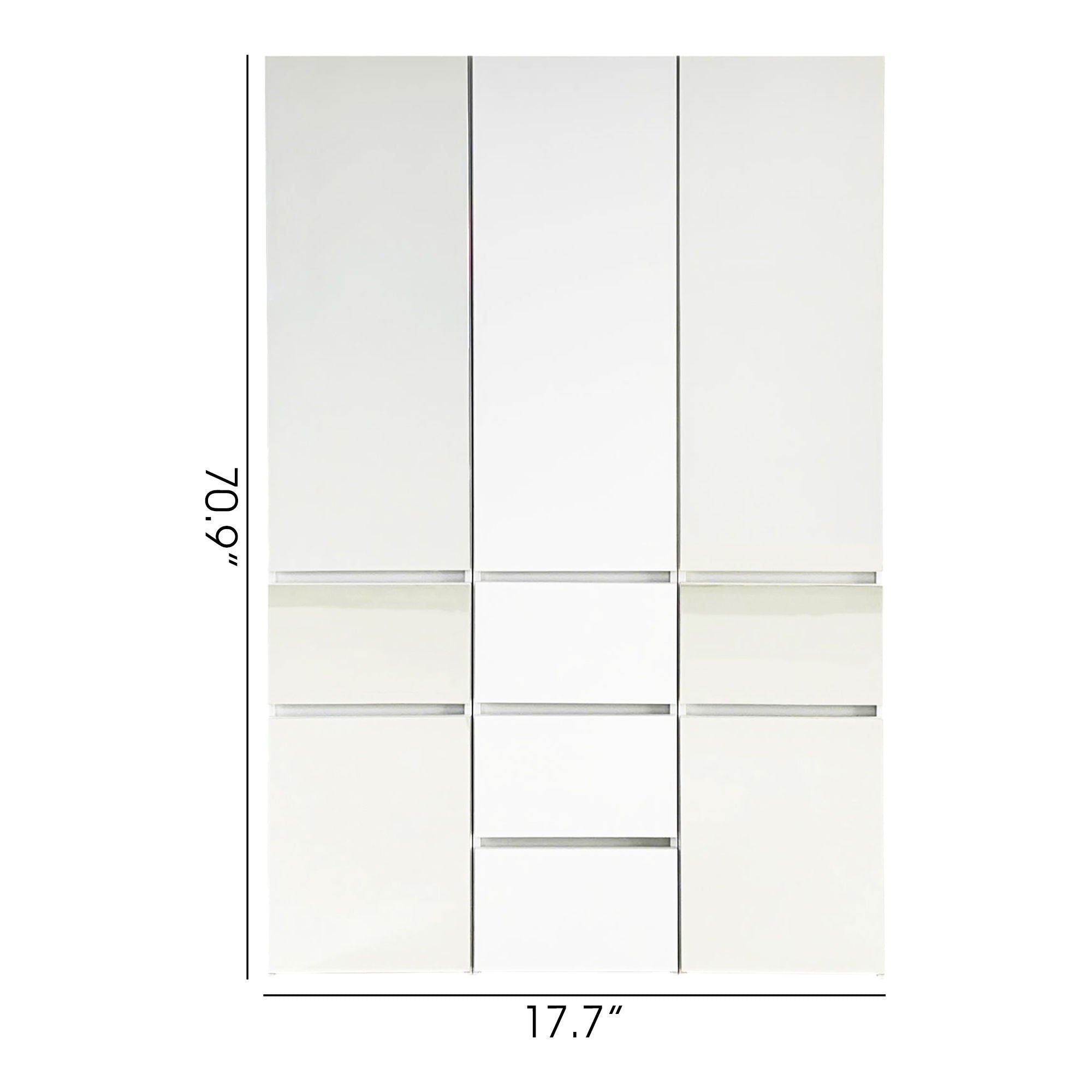 Elise - Modular Closet System With Mirror - White by HouseOfZazla