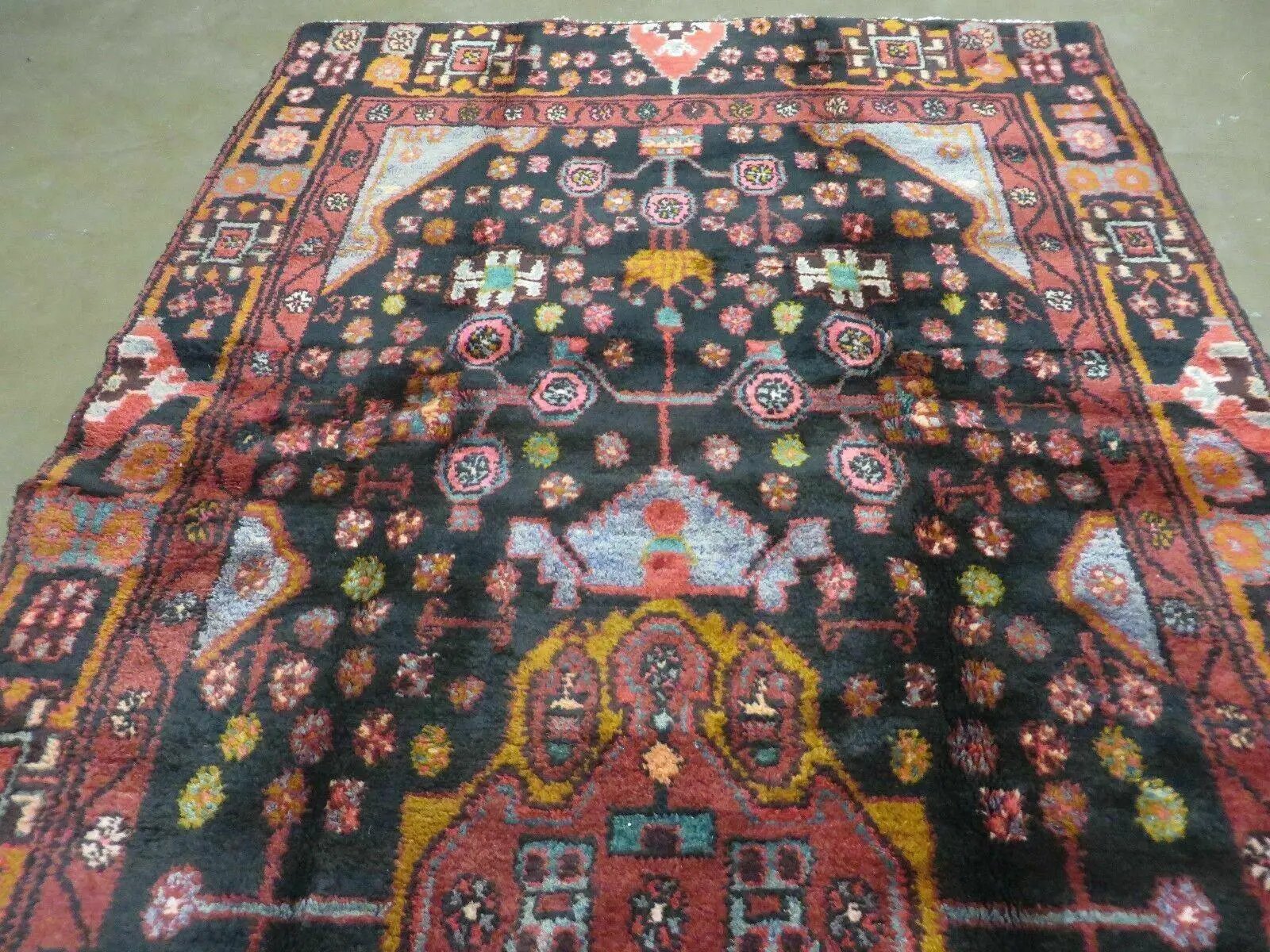4' X 10' Antique Handmade Tribal Turkish Oriental Floral Wool Rug Organic Nice by Jewel Rugs