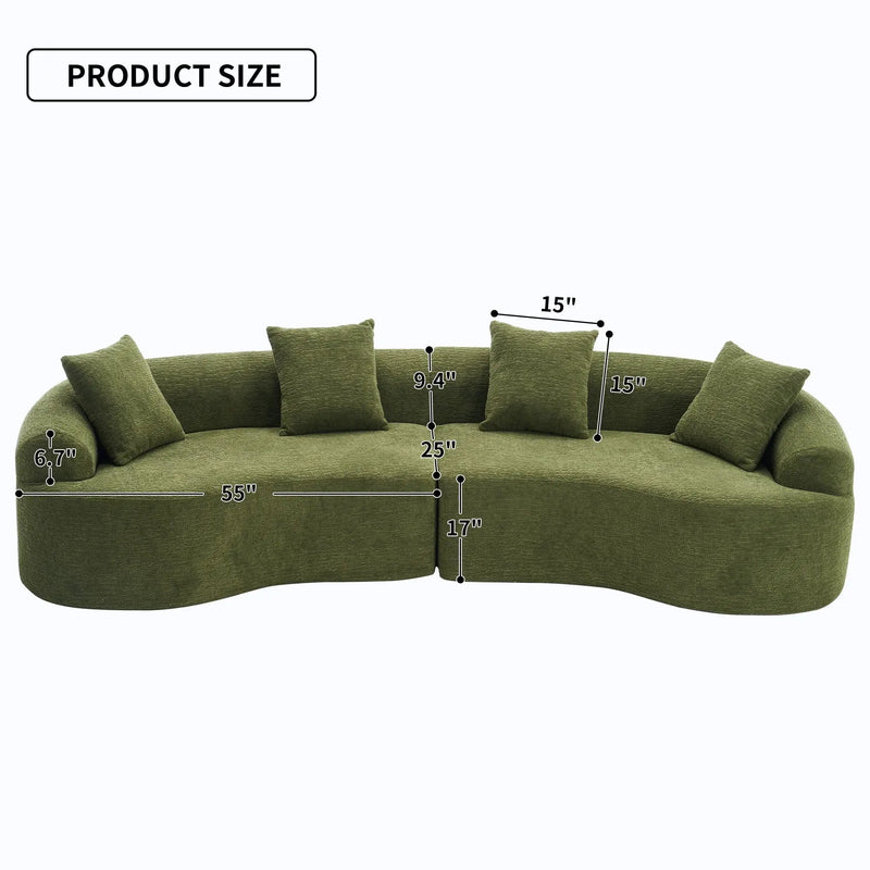 4 Seater Sofa With Fabric, 30D, 60 Hardness Full Sponge, 4 Pillow For Living Room, Home Furniture Sleeper Sectional Sofa For Apartment by Unique Piece Furniture