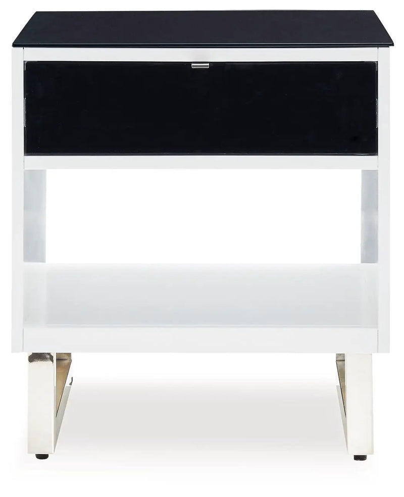 Gardoni - Rectangular End Table - White / Black by Unique Piece Furniture