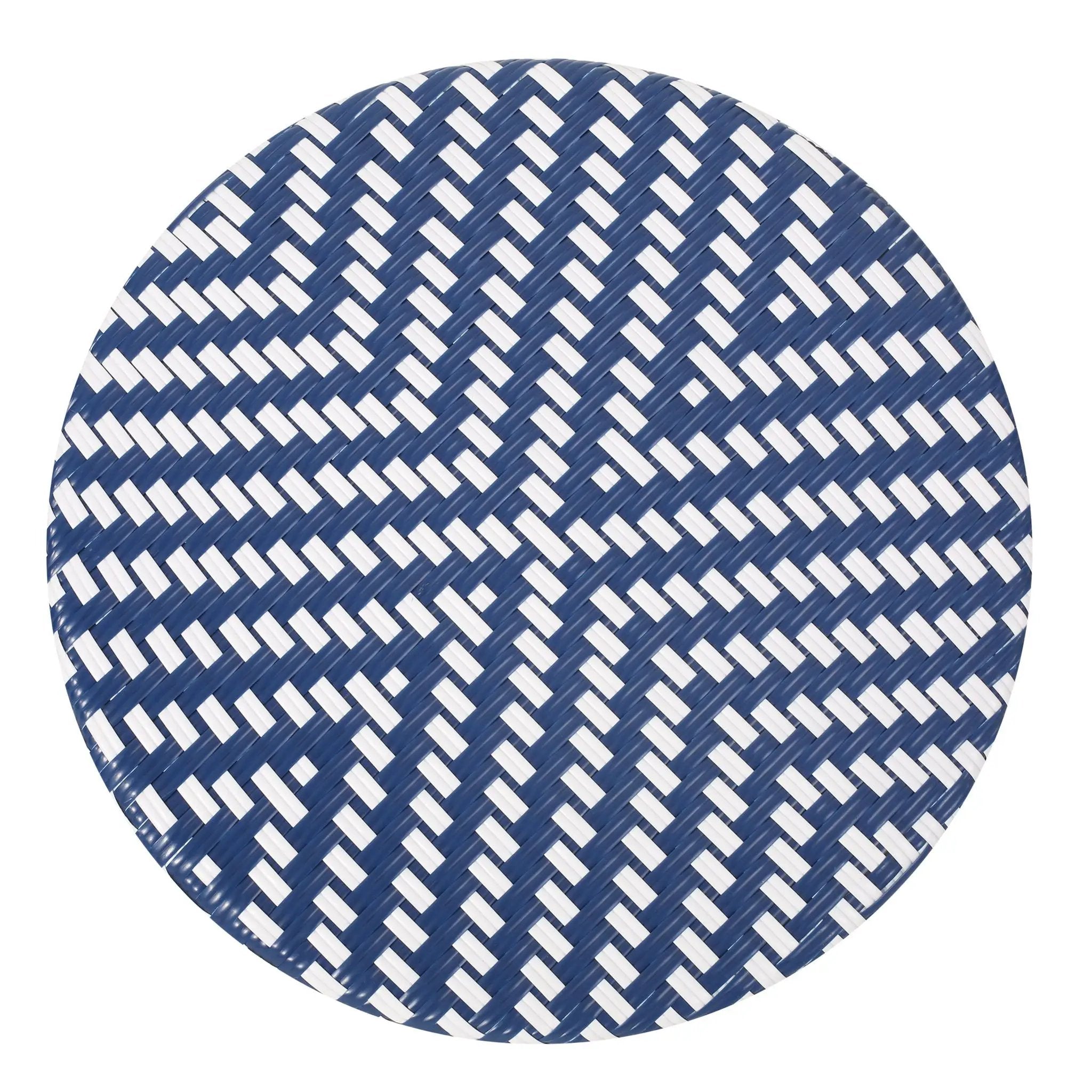 French Bistro Table Outdoor Elegance - White / Blue by HouseOfZazla