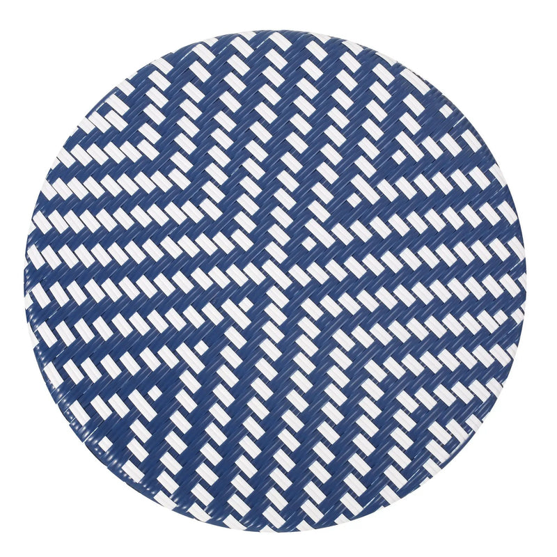French Bistro Table Outdoor Elegance - White / Blue by HouseOfZazla
