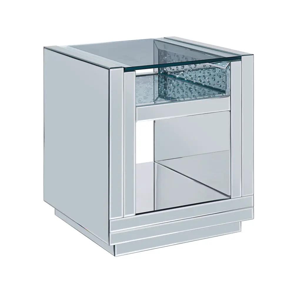 Nysa - 24" End Table - Mirrored & Faux Crystals by Unique Piece Furniture