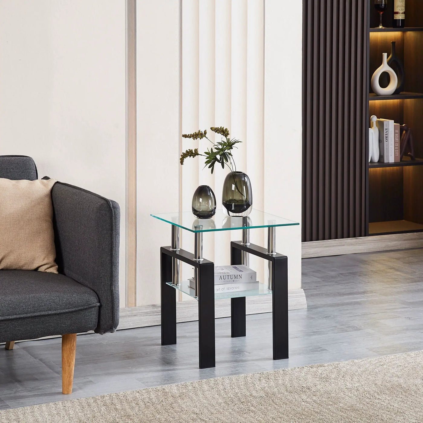 Luxury Modern Tempered Glass Coffee Table with 2 Layers by HouseOfZazla