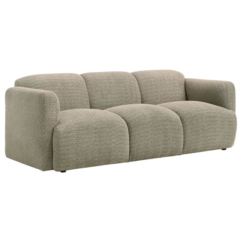 Dorset 3-piece Upholstered Round Track Arm Sofa Set Brown by Unique Piece Furniture