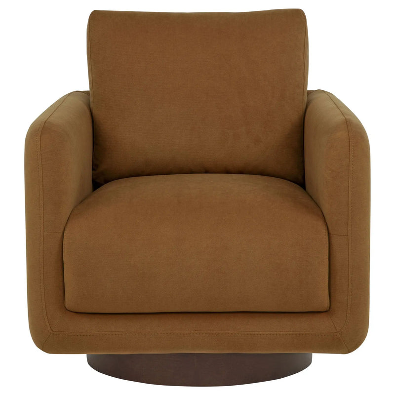 Iris Fabric Upholstered Swivel Accent Chair Rust by Unique Piece Furniture