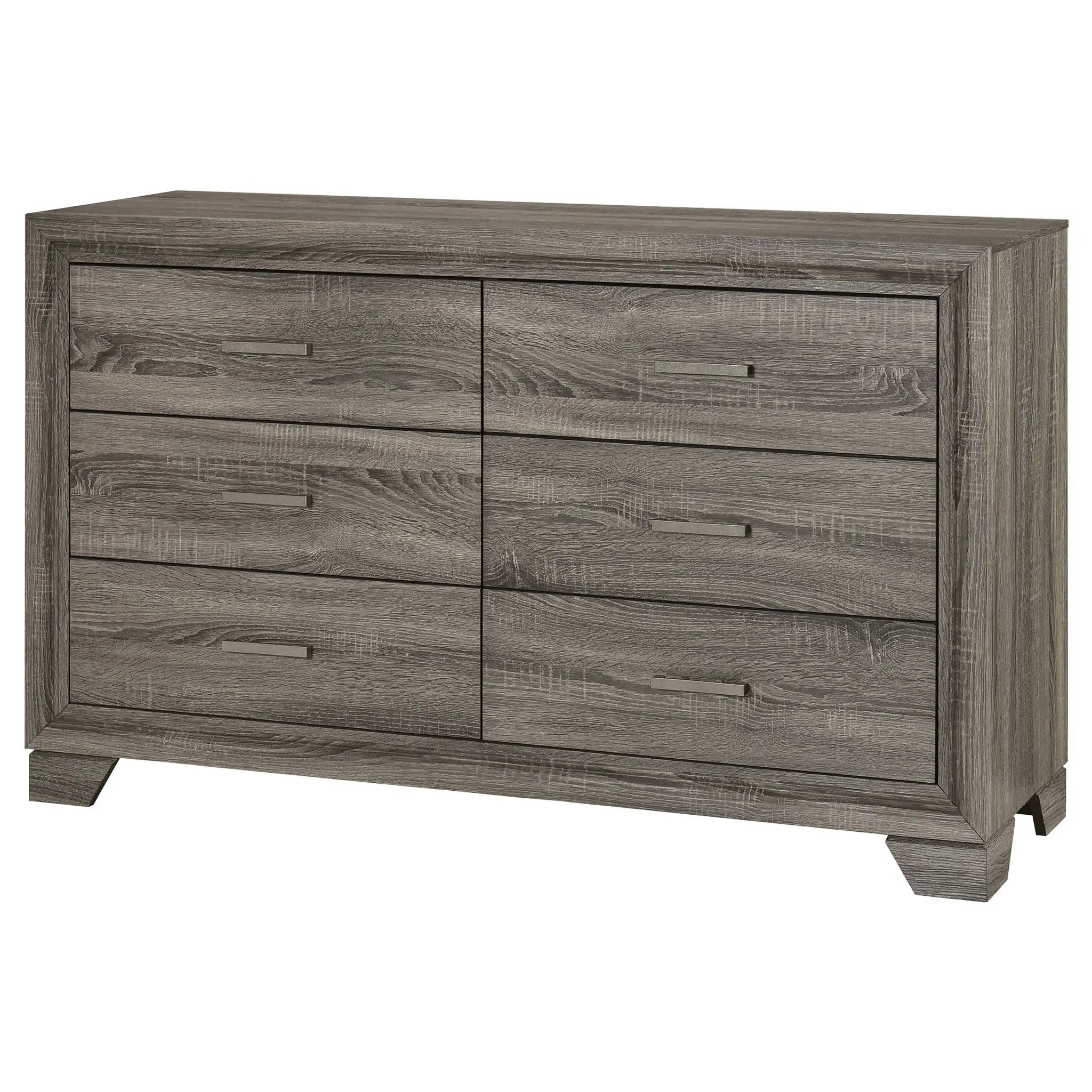 Wright 6-drawer Dresser Cabinet Brown Oak by Unique Piece Furniture