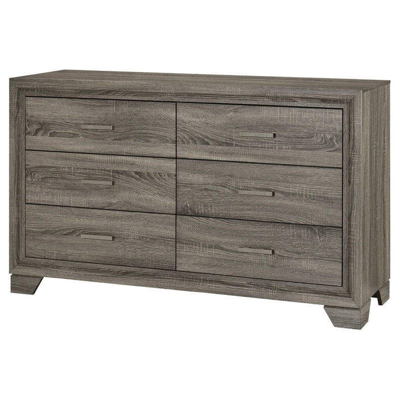 Wright 6-drawer Dresser Cabinet Brown Oak by Unique Piece Furniture