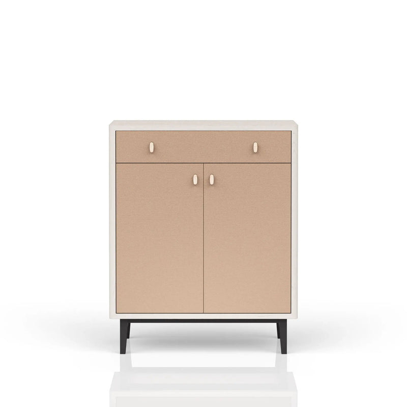 Bar Cabinet With Large Storage - White / Pecan by Unique Piece Furniture