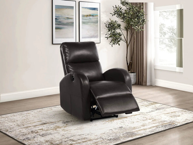Grant Upholstered Power Recliner Chair Brown by Unique Piece Furniture