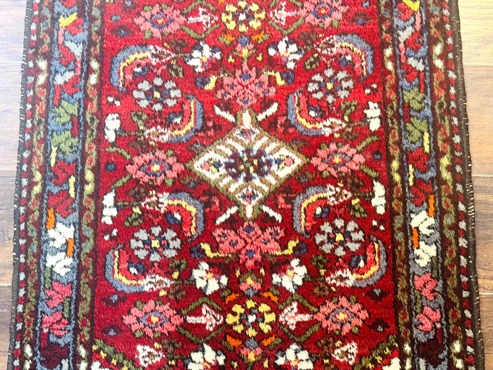 Small Red Persian Tribal Rug 2.6 x 4, Wool Rug, Persian Hamadan Rug by Jewel Rugs