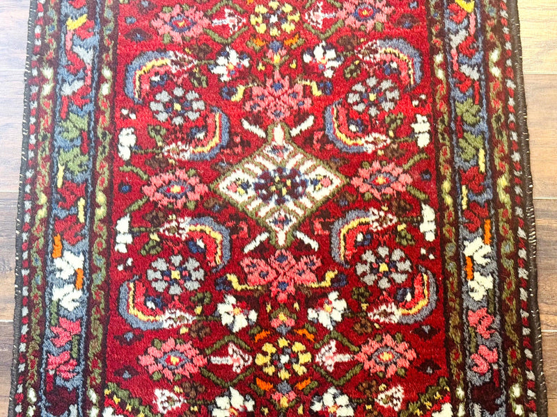 Small Red Persian Tribal Rug 2.6 x 4, Wool Rug, Persian Hamadan Rug by Jewel Rugs